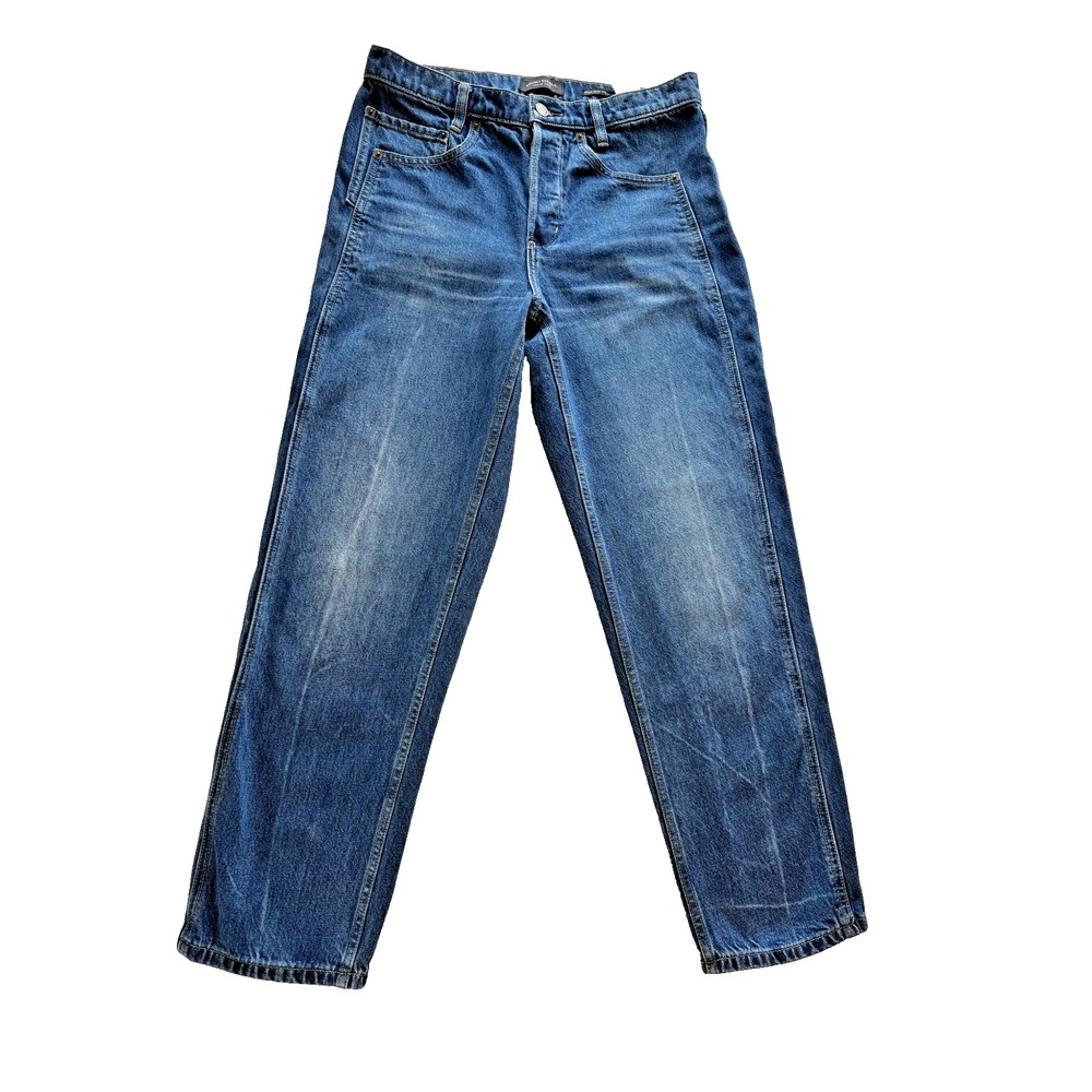 Banana Republic Premium Denim Jeans 28x28 Tapered Ankle Button Fly High Rise‎